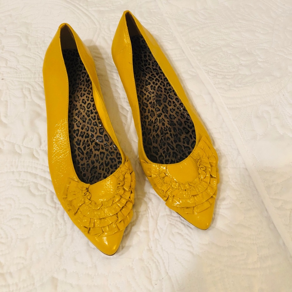 Mustard Yellow ruffle flats